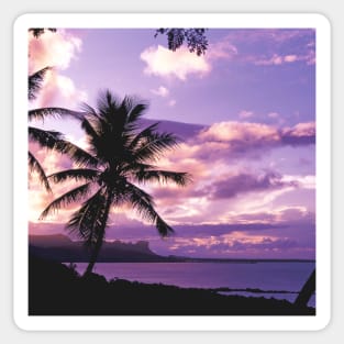 Purple Sunset Views with Plant Trees Sticker